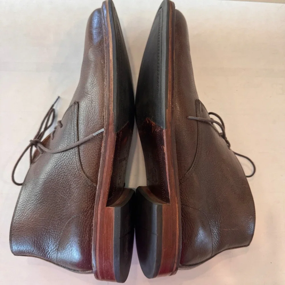 Cole Haan Men 9.5 M Brown Pebbled Leather Chukka Boots C22941 Lace Up Ankle